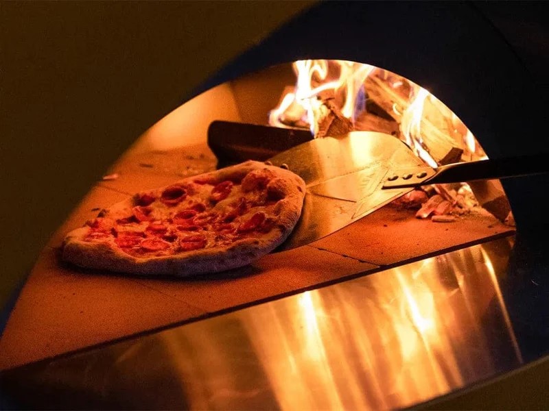 Neapolitan Style Pizza fresh from the wood fired oven